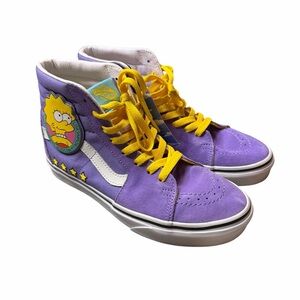 Vans Women’s Lisa Simpson Limited Edition Purple and Yellow High-Top Sneakers